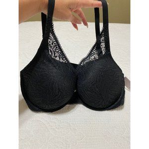 NWT Auden Push up Plunge Black Lace Bra 38DD